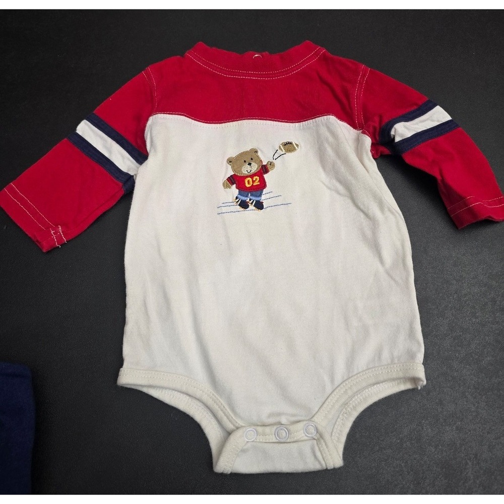 Baby Okie Dokie Football Teddy Bear Long-Sleeve Bodysuit – 3-6 Months